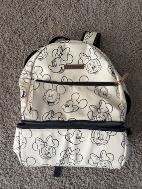 Petunia Pickle Bottom Cream and Black Disney Pattern Backpack